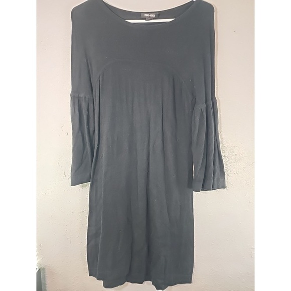 SPRING + MERCER size‎ Med Black SHIFT Dress Cashmere Blend Bell Sleeves
